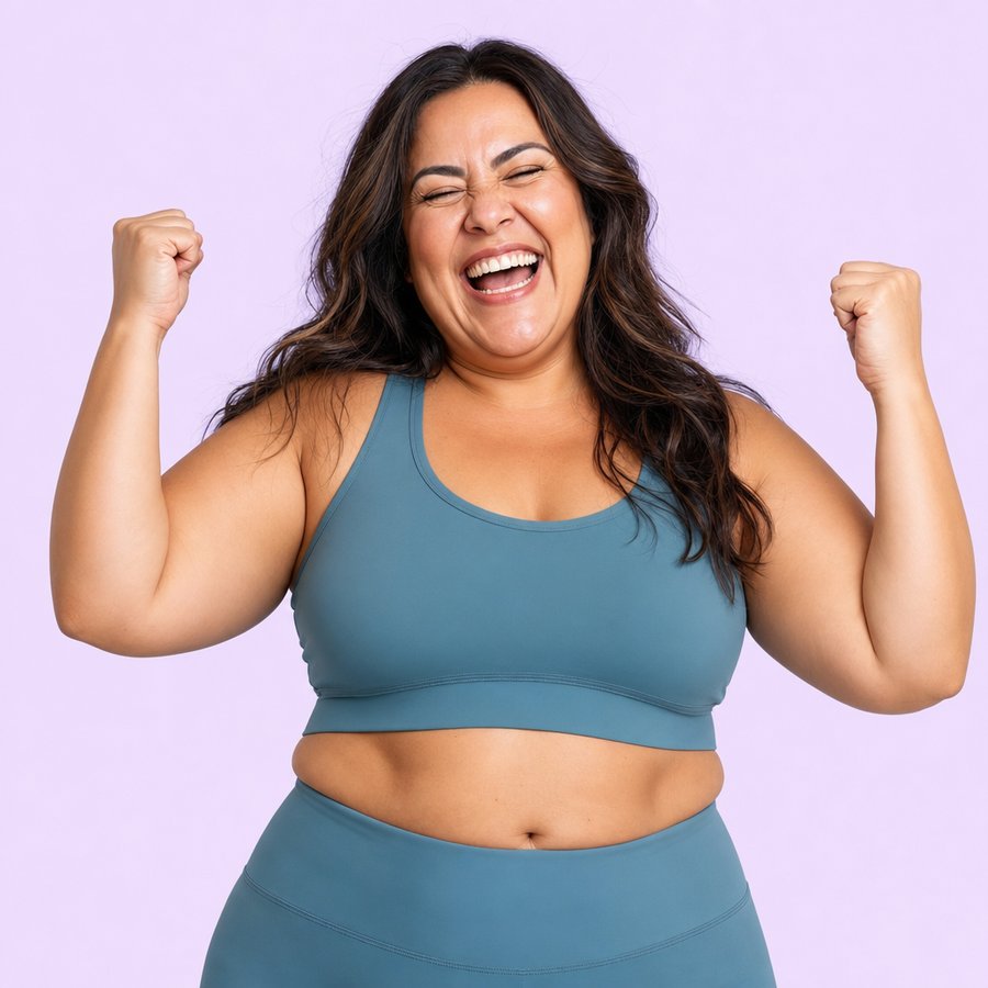 Happy RightWell member celebrating her progress